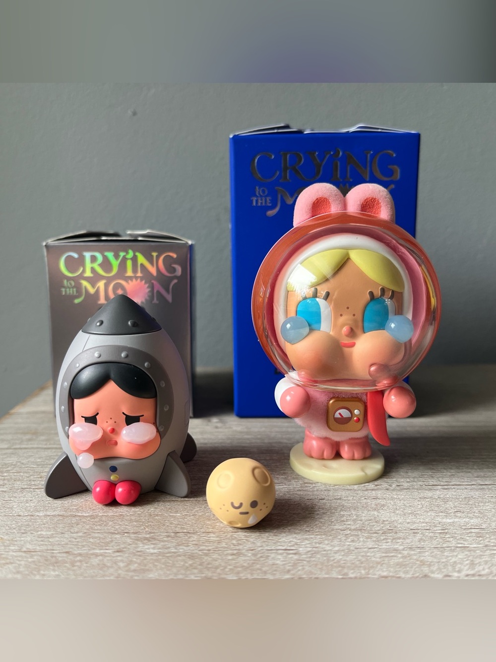POPMART CRYBABY Crying to the Moon - Rabbit / Space Traveler Mini Figurines